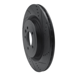 Land Rover Defender 110 Brake Rotor (1) - Rear Right - R1 Concepts - Drilled & Slotted - Black - `13-`25
